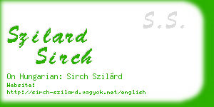 szilard sirch business card