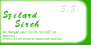 szilard sirch business card